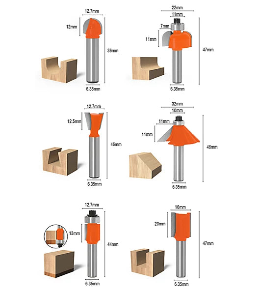 Fresas para Router" 12 piezas - Tools Delivery